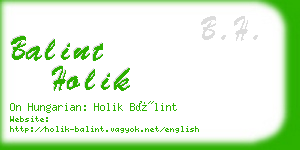 balint holik business card